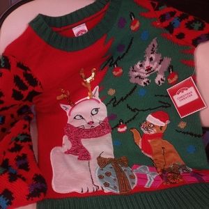 Red kitty sweater